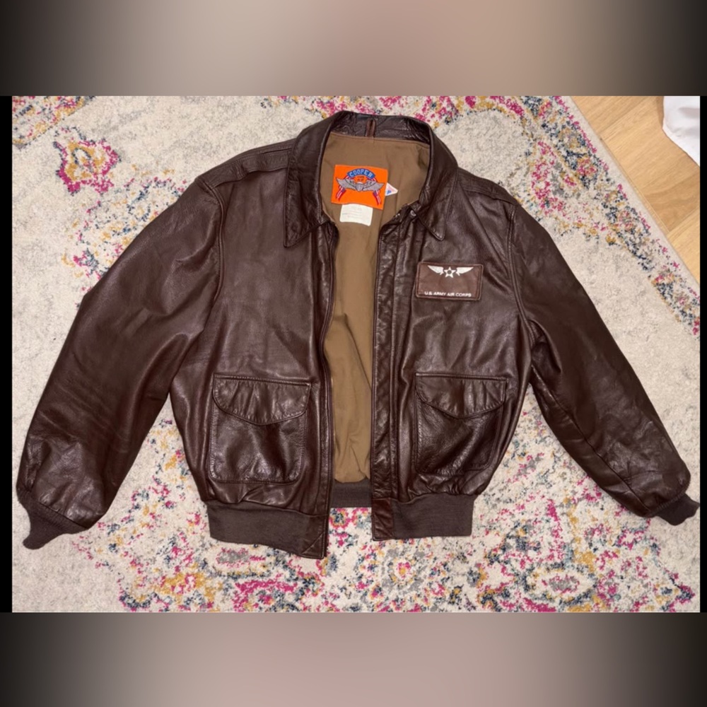 Brown Leather Bomber Jacket - Vintage Air Corps Flight Jacket